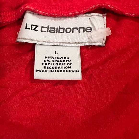 LIZ CLAIBORNE women short sleeve could shoulder top/size L - Picture 8 of 9